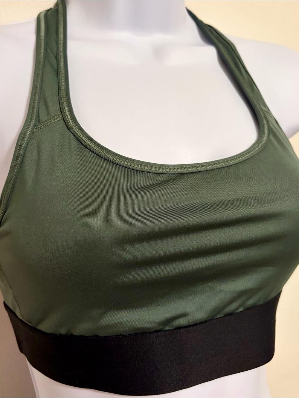 Victoria's Secret Olive Green Sports Bra with Black Band